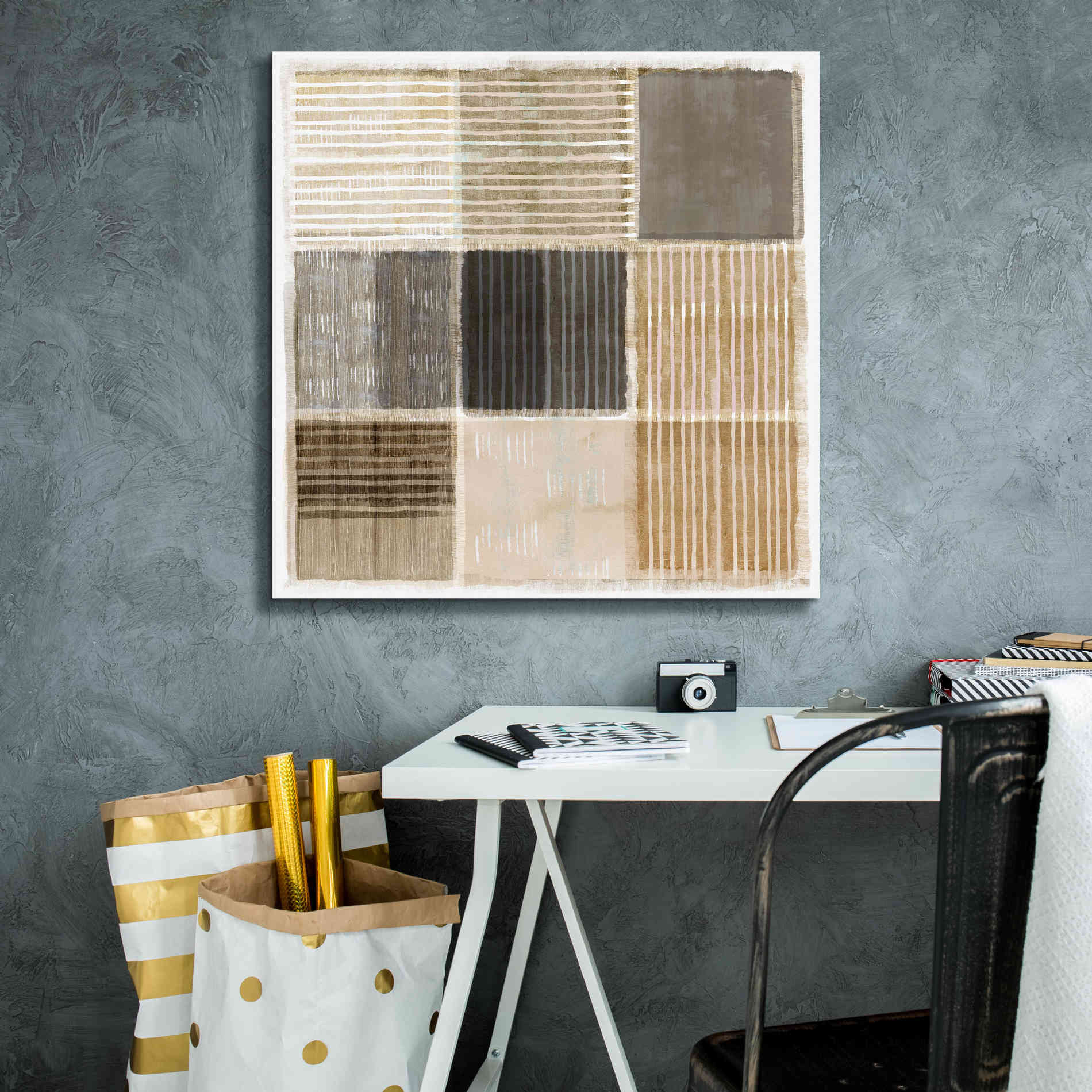 'Natural Patchwork II' by Flora Kouta Giclee Canvas Wall Art,26 x 26