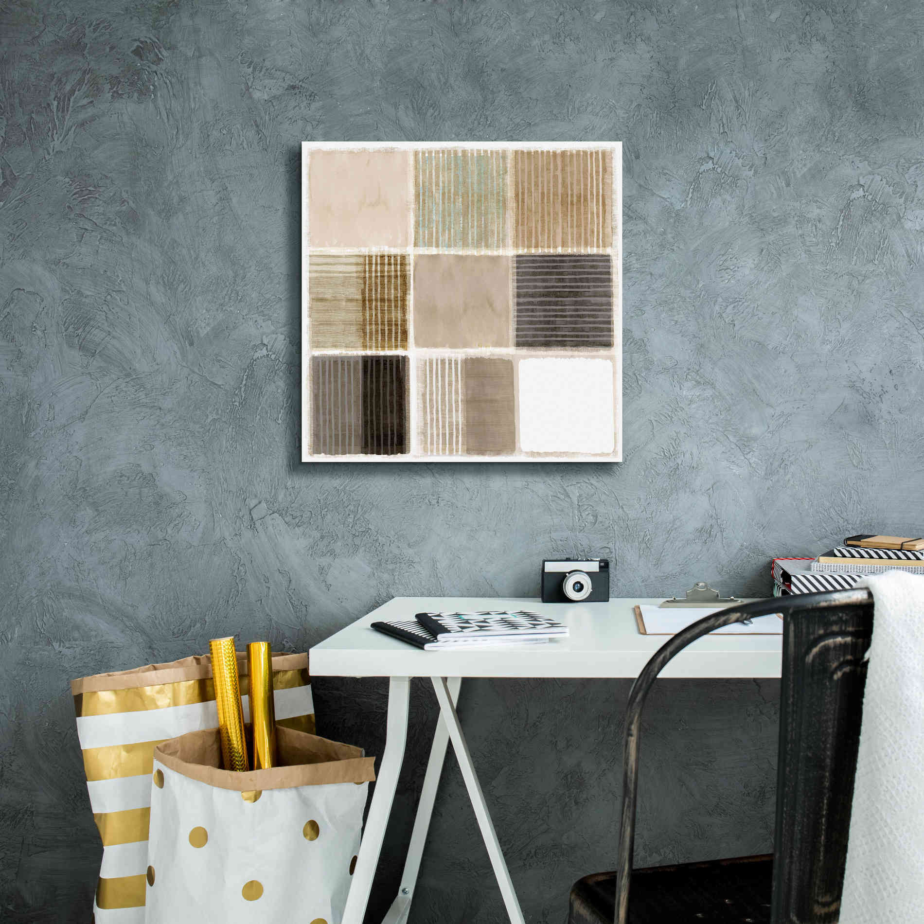 'Natural Patchwork III' by Flora Kouta Giclee Canvas Wall Art,18 x 18