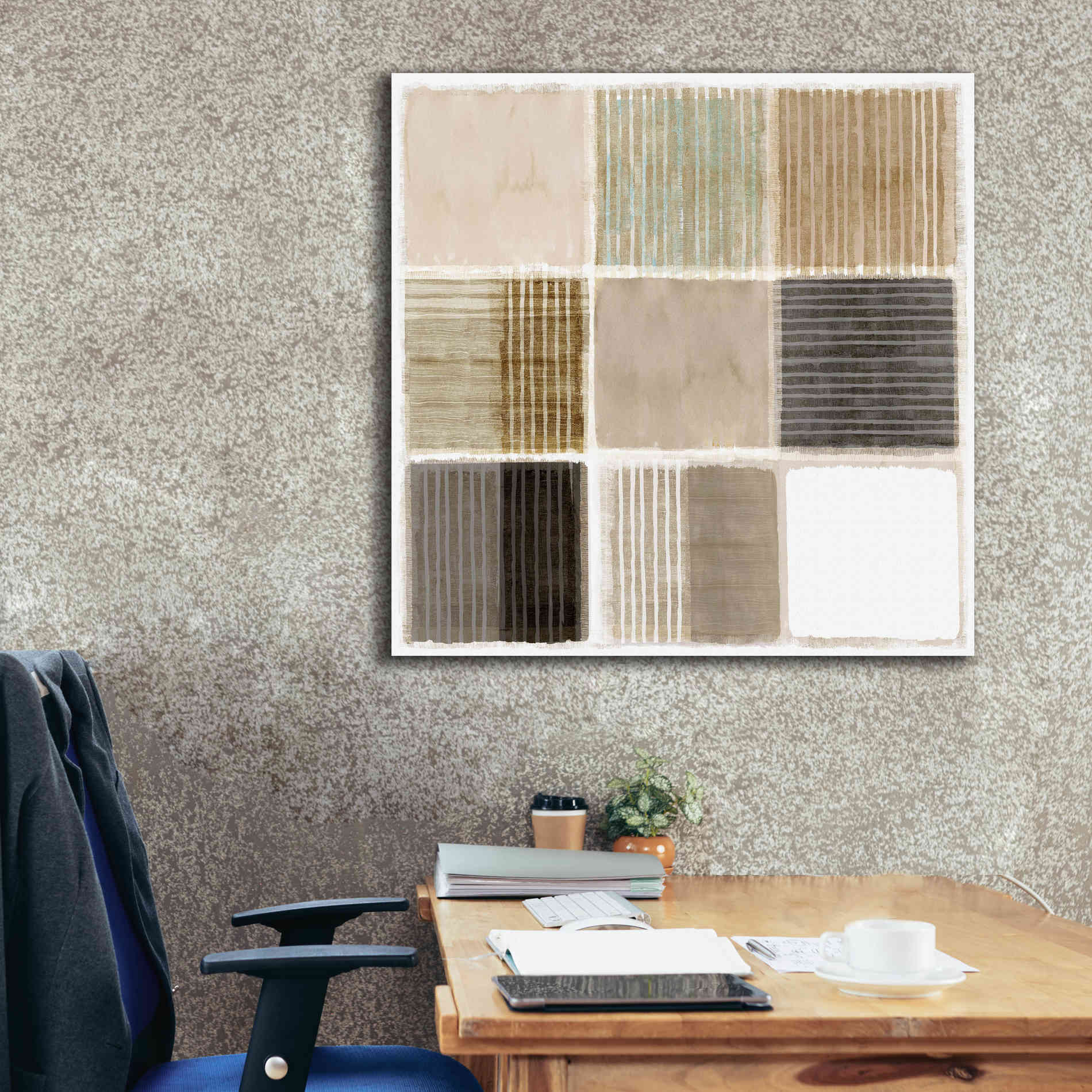 'Natural Patchwork III' by Flora Kouta Giclee Canvas Wall Art,37 x 37