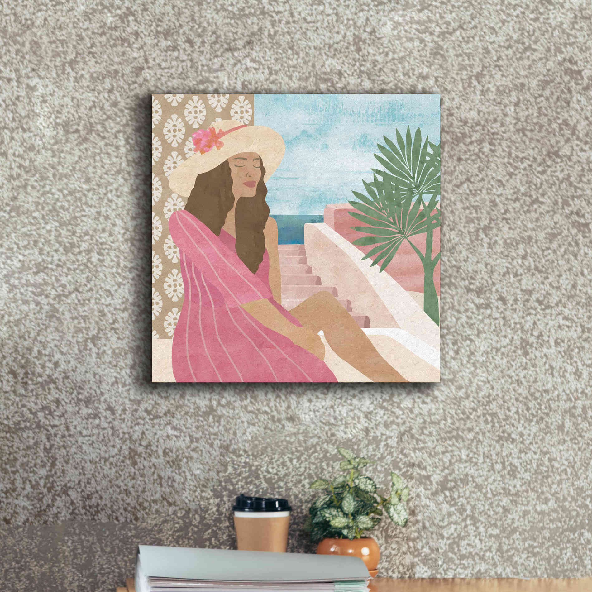 'Mediterranean Holiday II' by Flora Kouta Giclee Canvas Wall Art,18 x 18