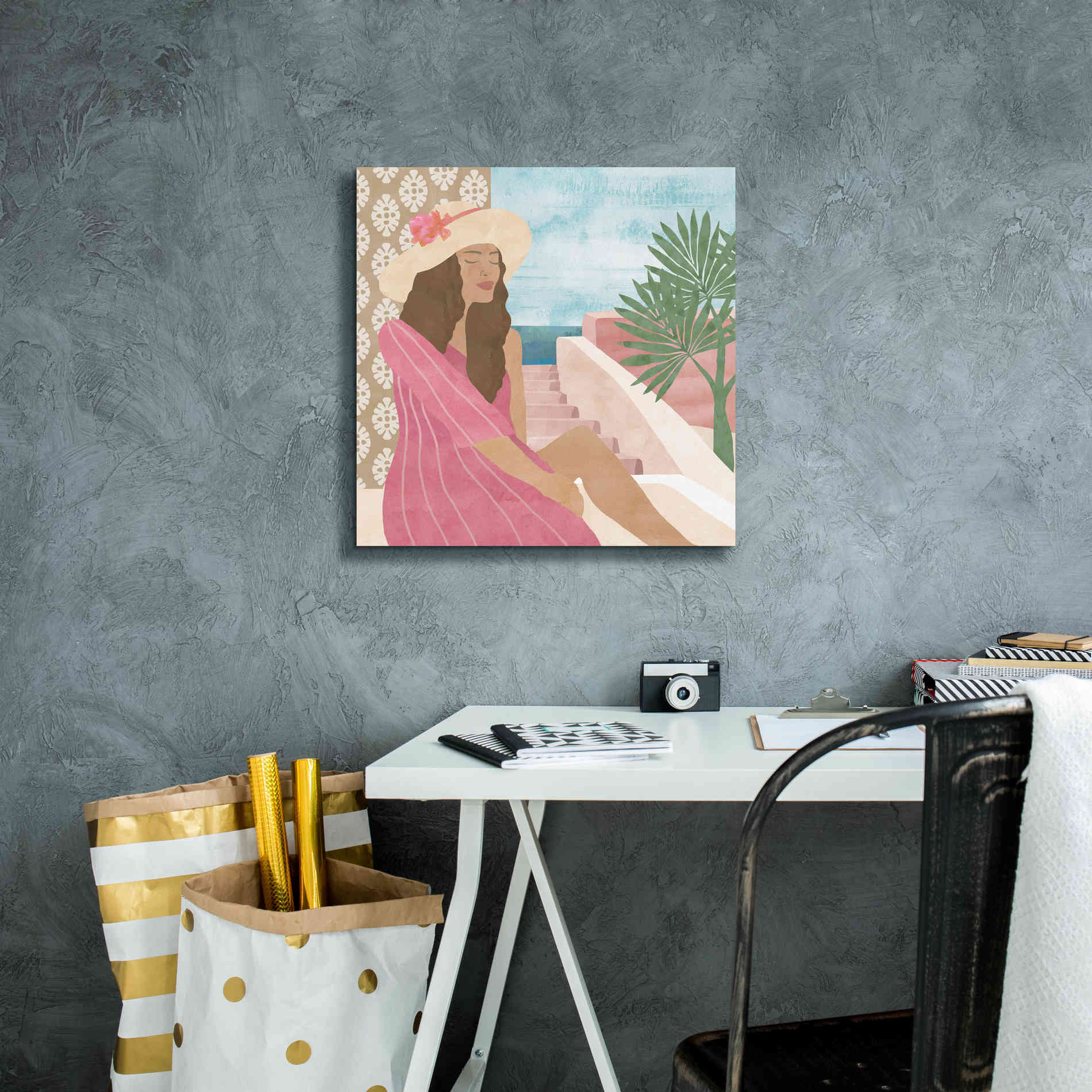 'Mediterranean Holiday II' by Flora Kouta Giclee Canvas Wall Art,18 x 18