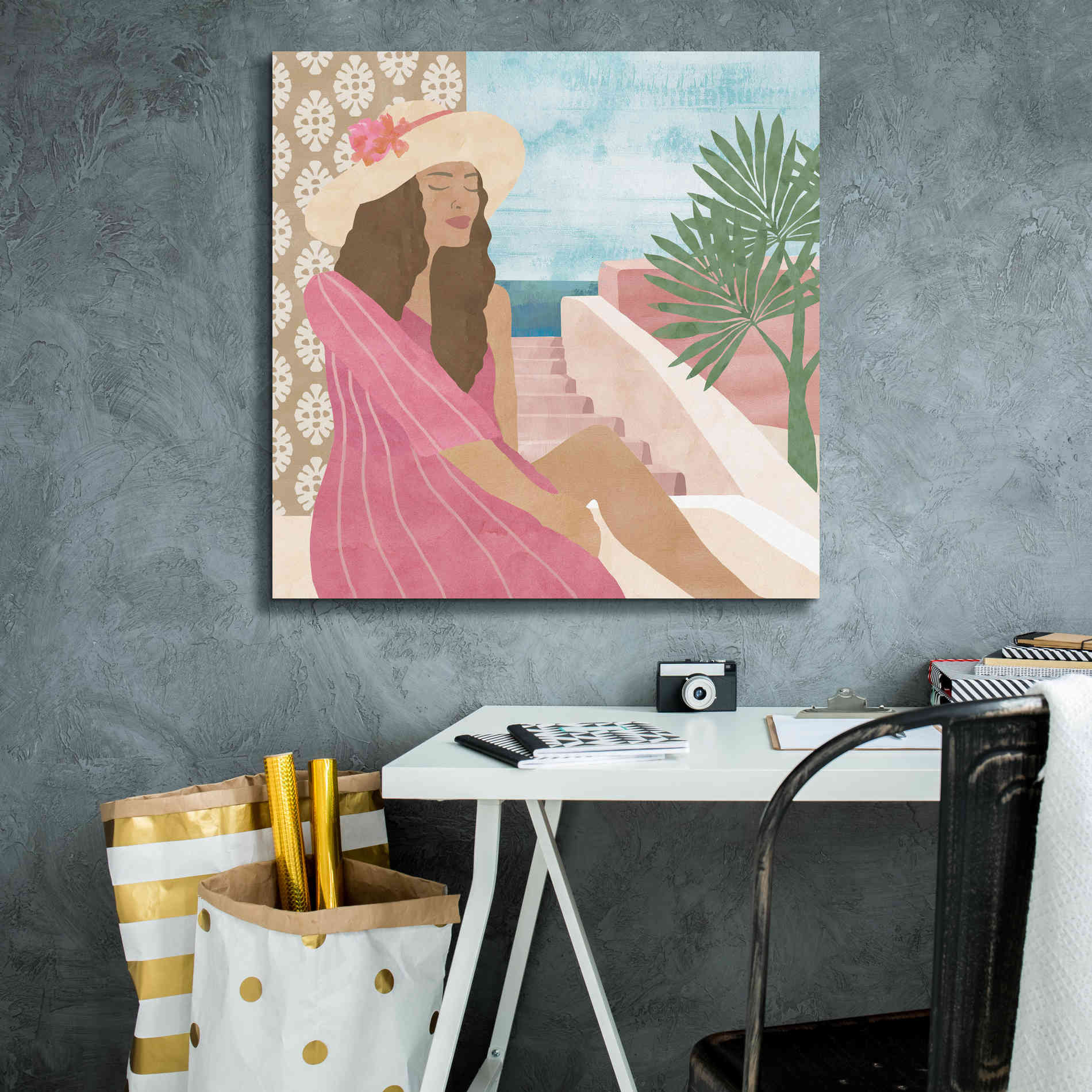 'Mediterranean Holiday II' by Flora Kouta Giclee Canvas Wall Art,26 x 26