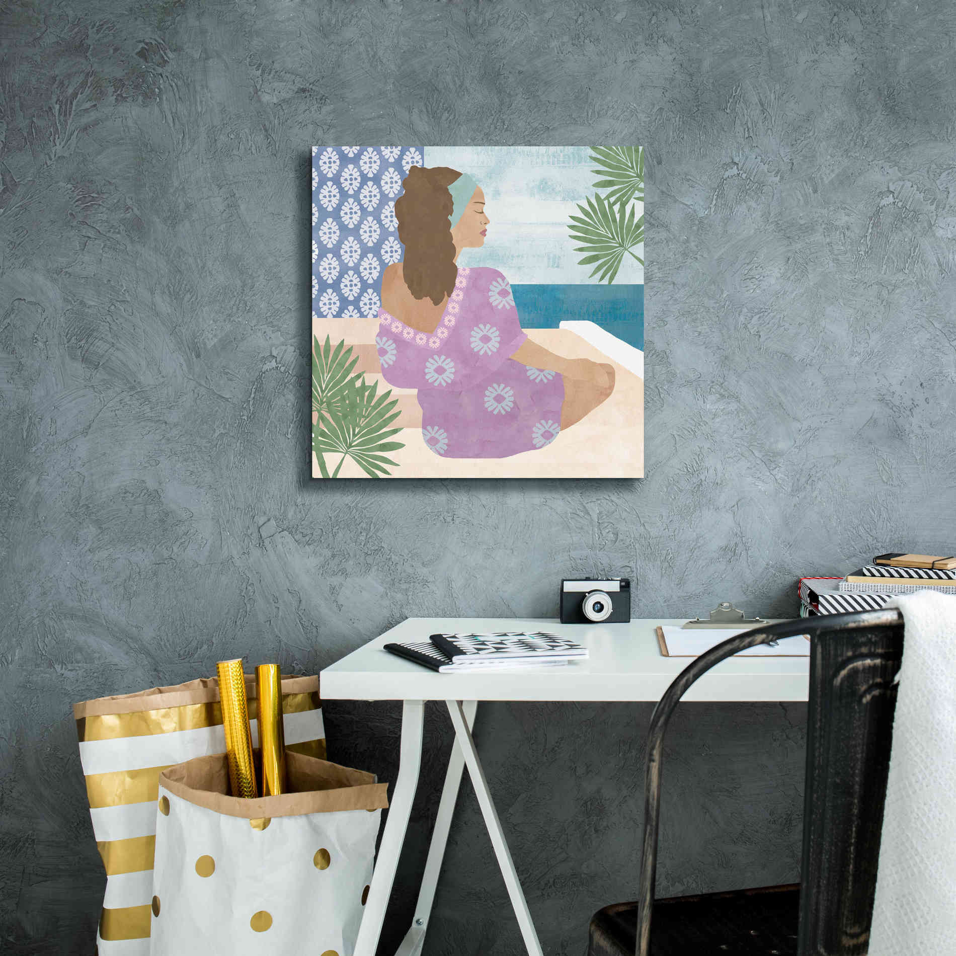 'Mediterranean Holiday III' by Flora Kouta Giclee Canvas Wall Art,18 x 18