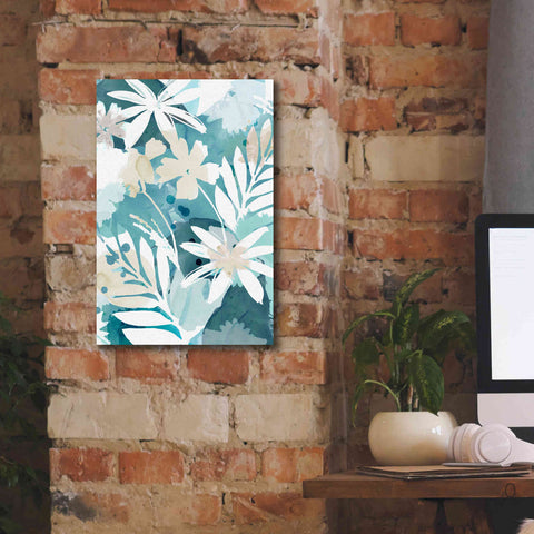 Image of 'Soft Blue Floral I' by Flora Kouta Giclee Canvas Wall Art,12 x 18