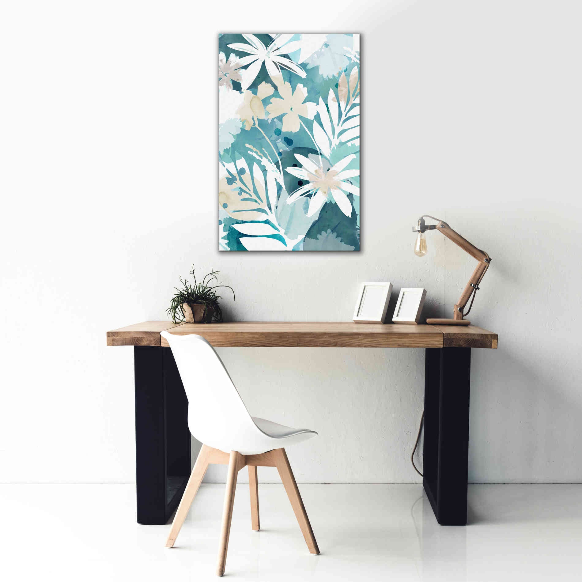'Soft Blue Floral I' by Flora Kouta Giclee Canvas Wall Art,26 x 40