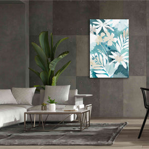 'Soft Blue Floral I' by Flora Kouta Giclee Canvas Wall Art,40 x 60