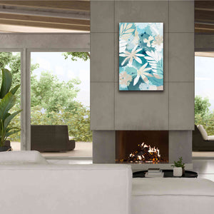 'Soft Blue Floral II' by Flora Kouta Giclee Canvas Wall Art,26 x 40