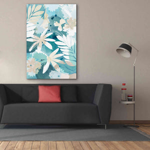 'Soft Blue Floral II' by Flora Kouta Giclee Canvas Wall Art,40 x 60