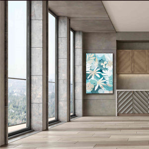 'Soft Blue Floral II' by Flora Kouta Giclee Canvas Wall Art,40 x 60