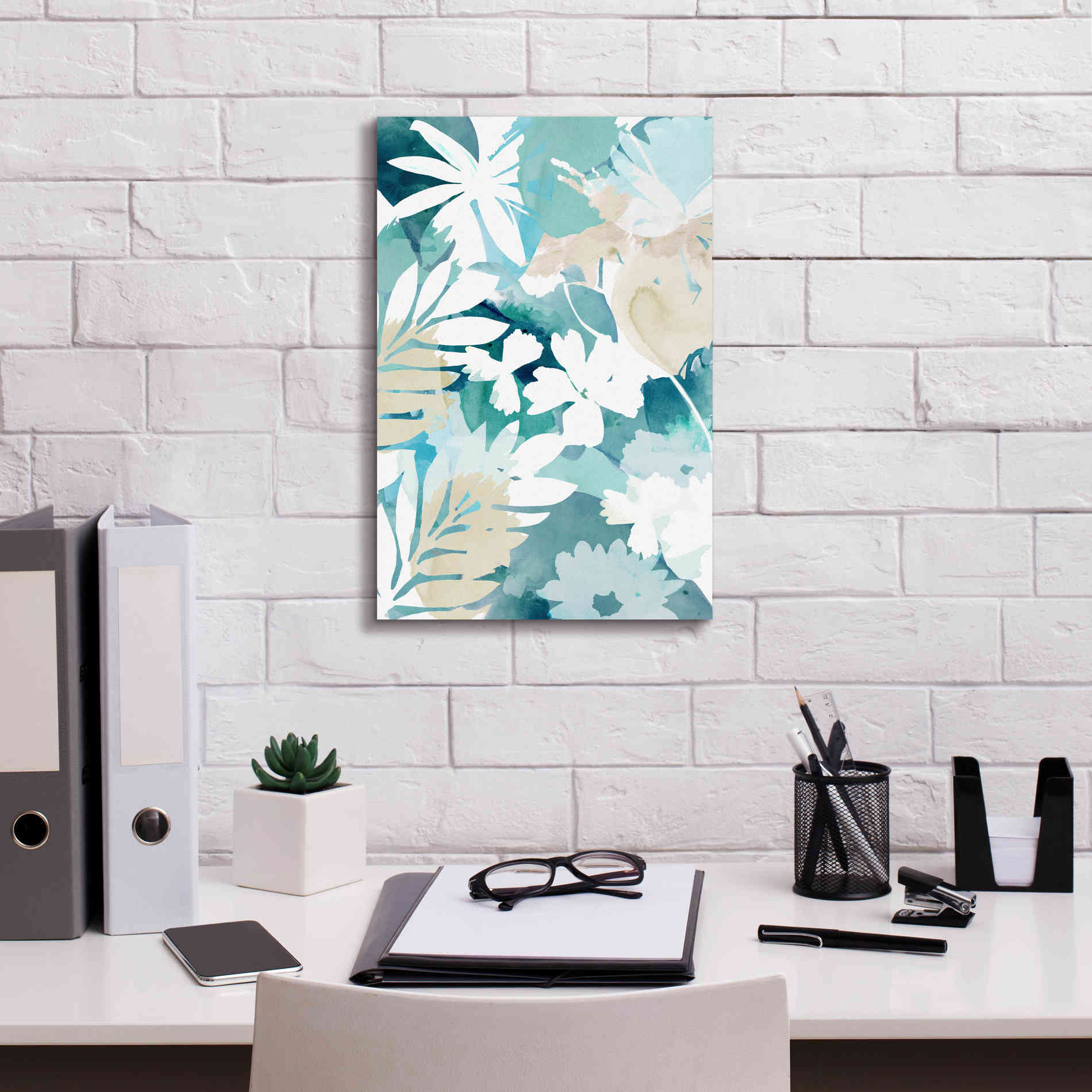 'Soft Blue Floral III' by Flora Kouta Giclee Canvas Wall Art,12 x 18