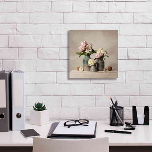 'Three Spring Blooms' by Leah McLean Giclee Canvas Wall Art,12 x 12