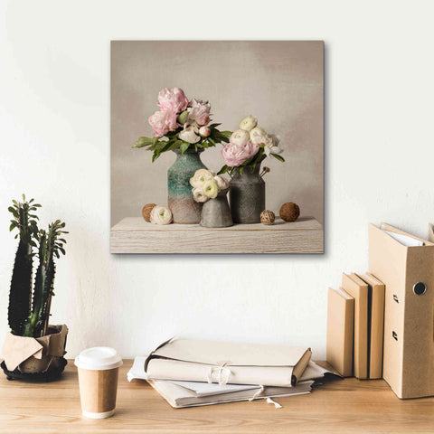 Image of 'Three Spring Blooms' by Leah McLean Giclee Canvas Wall Art,18 x 18
