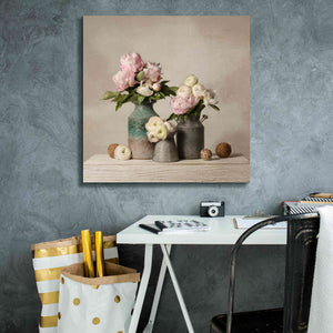 'Three Spring Blooms' by Leah McLean Giclee Canvas Wall Art,26 x 26