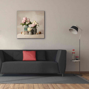 'Three Spring Blooms' by Leah McLean Giclee Canvas Wall Art,37 x 37