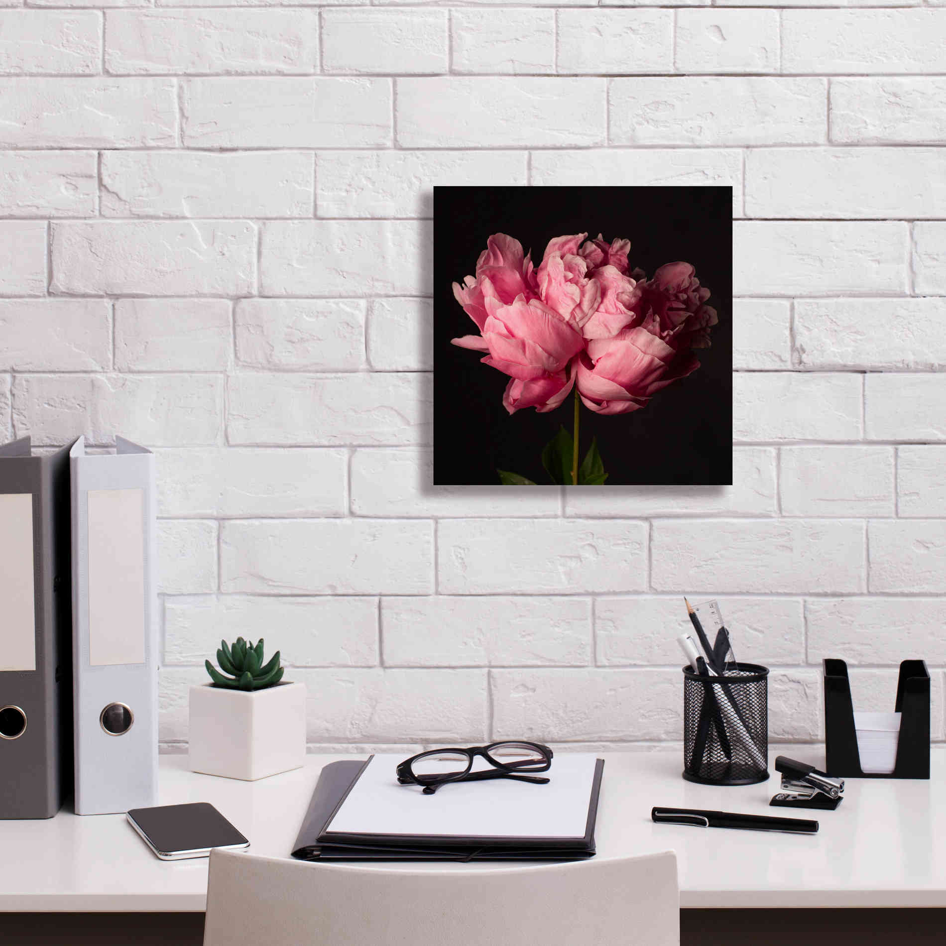 'Perfect Peony' by Leah McLean Giclee Canvas Wall Art,12 x 12