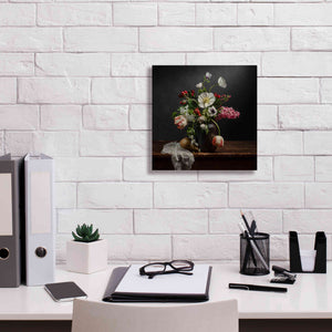 'Pear And Parrot Tulip Still Life' by Leah McLean Giclee Canvas Wall Art,12 x 12