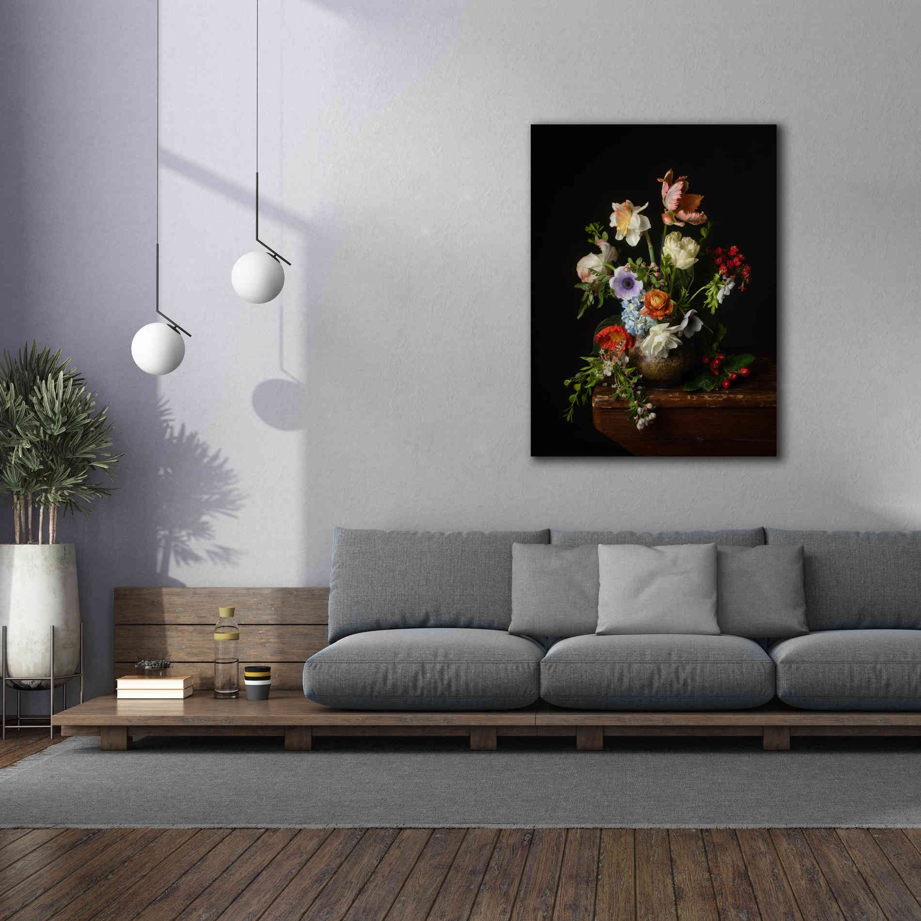 'A Bounty Of Spring Blooms' by Leah McLean Giclee Canvas Wall Art,40 x 54