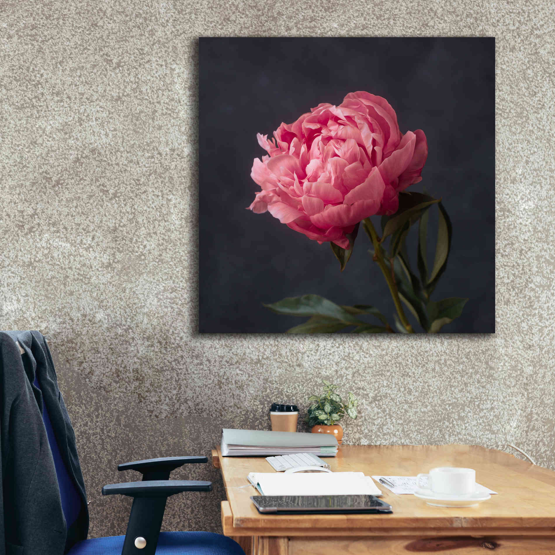 'Perfectly Pink' by Leah McLean Giclee Canvas Wall Art,37 x 37