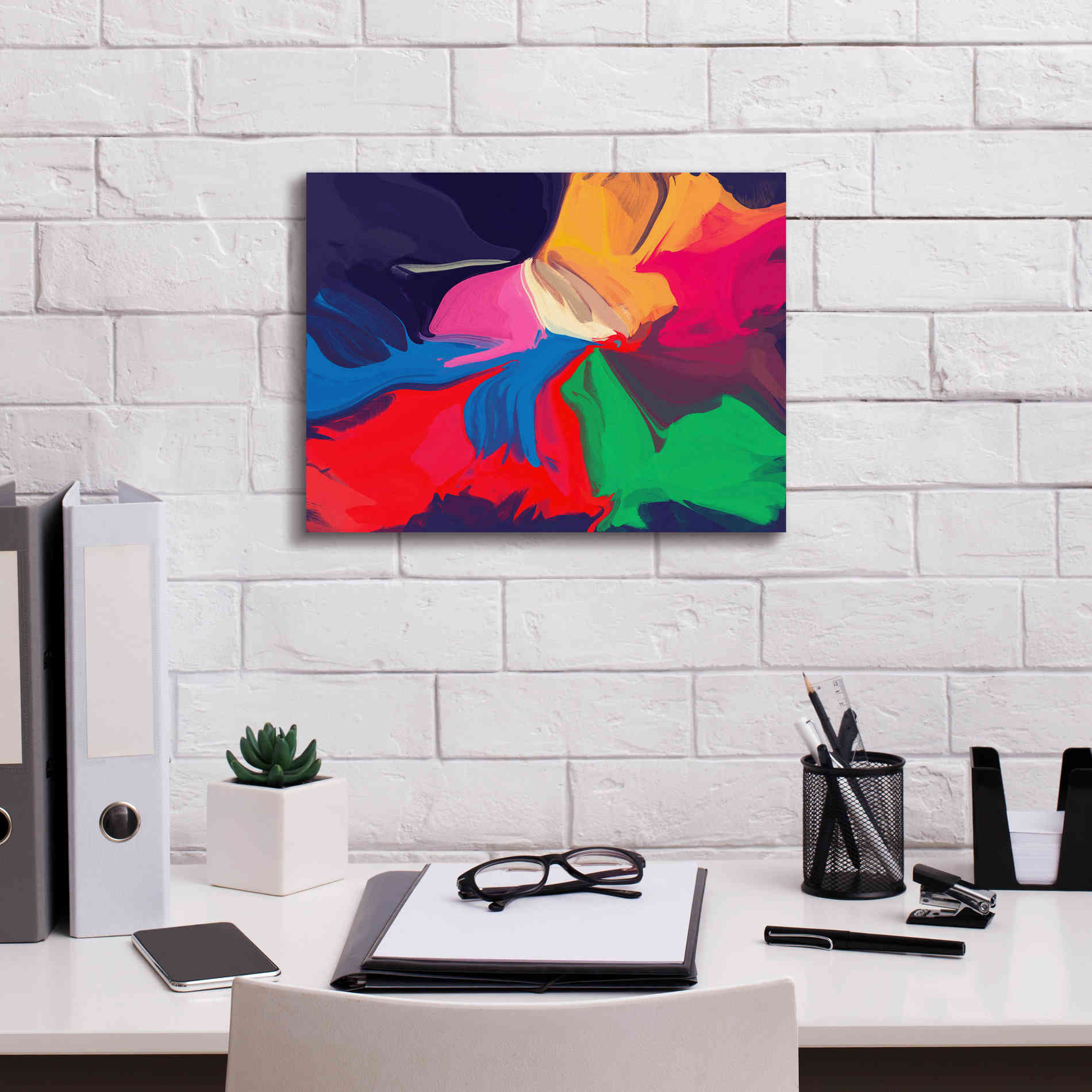 'Abstract Colorful Flows 1' by Irena Orlov Giclee Canvas Wall Art,16 x 12