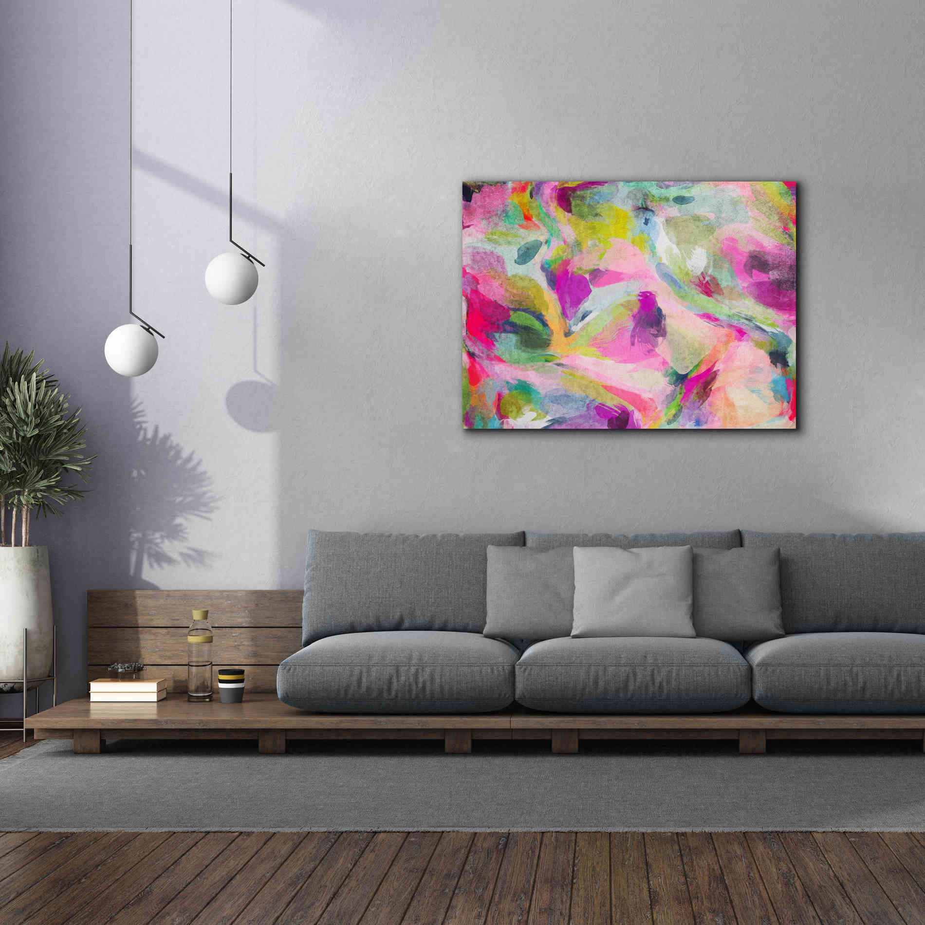 'Abstract Colorful Flows 3' by Irena Orlov Giclee Canvas Wall Art,54 x 40