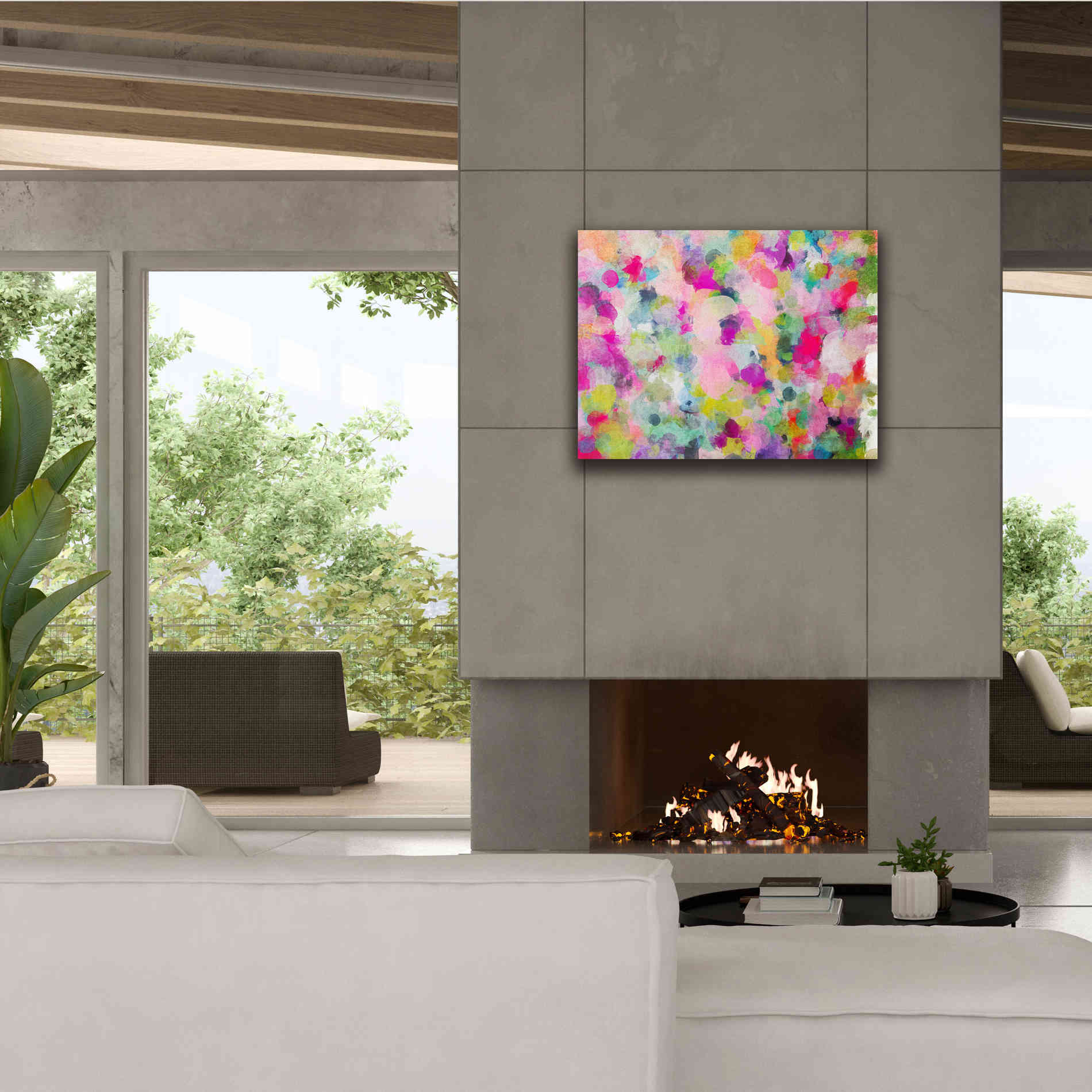 'Abstract Colorful Flows 4' by Irena Orlov Giclee Canvas Wall Art,34 x 26