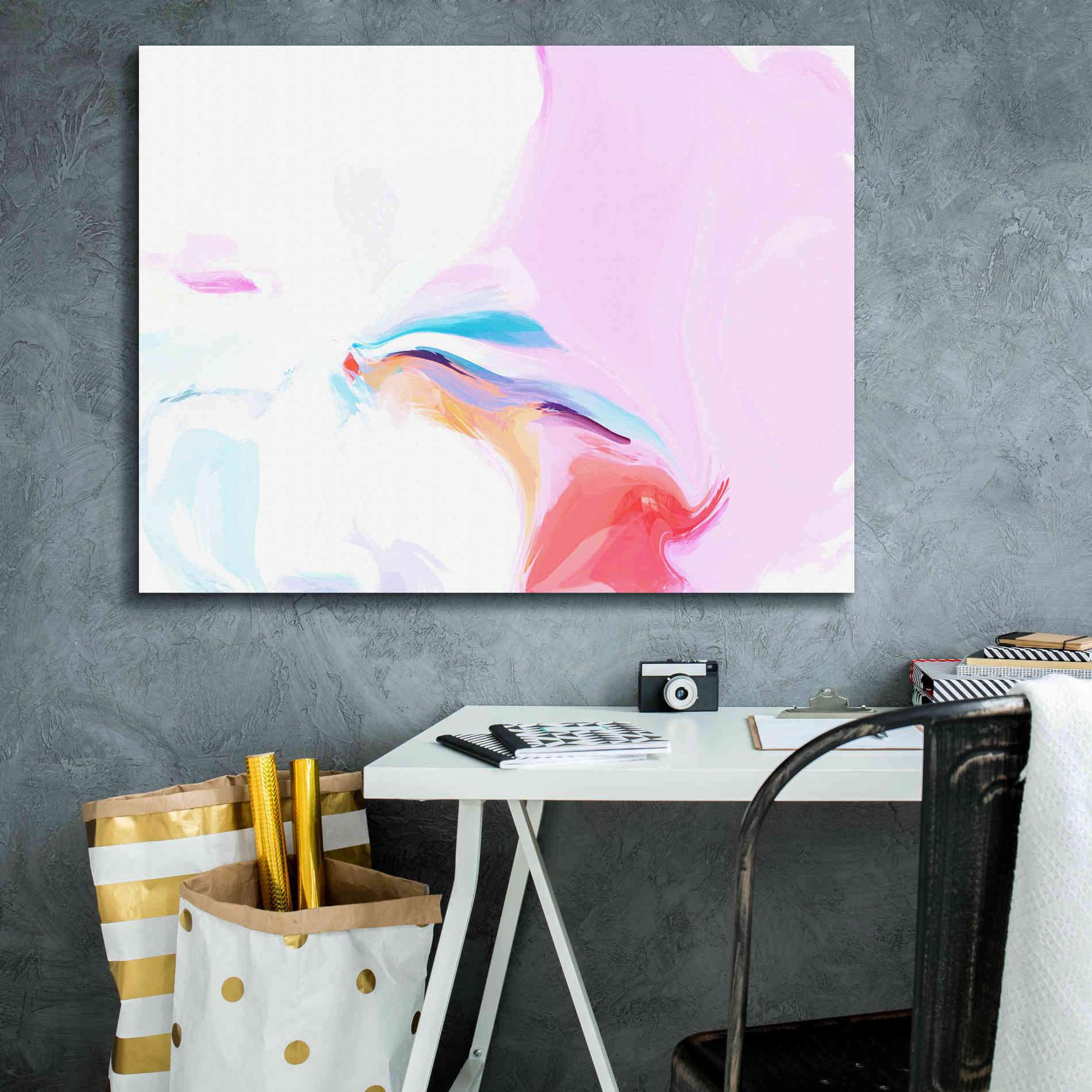 'Abstract Colorful Flows 8' by Irena Orlov Giclee Canvas Wall Art,34 x 26