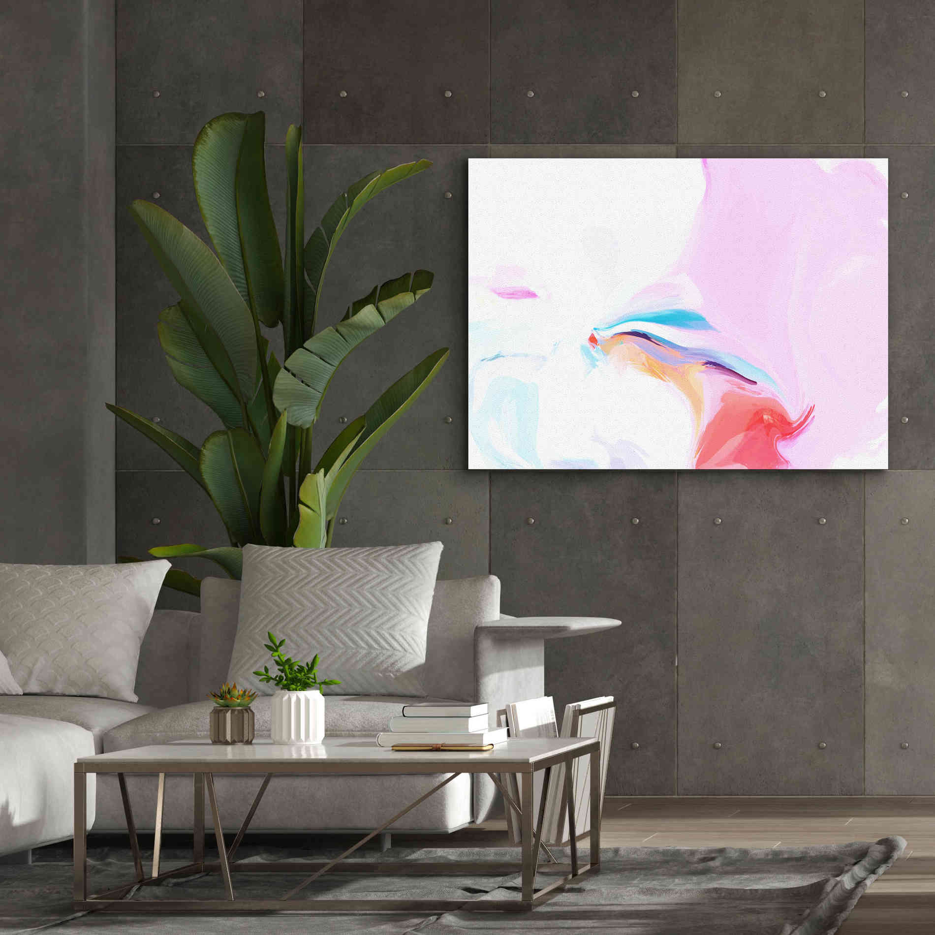'Abstract Colorful Flows 8' by Irena Orlov Giclee Canvas Wall Art,54 x 40