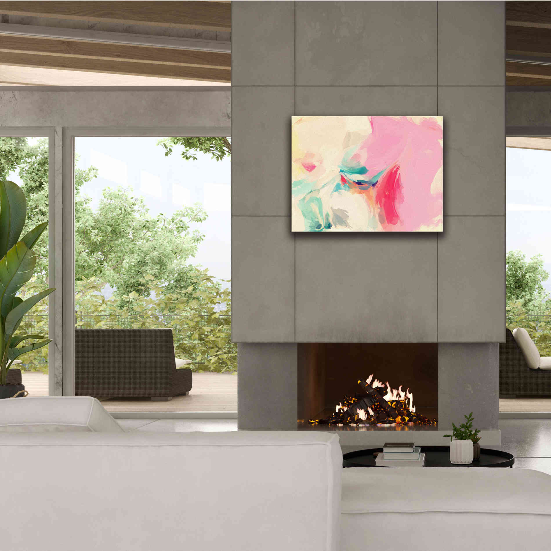 'Abstract Colorful Flows 9' by Irena Orlov Giclee Canvas Wall Art,34 x 26