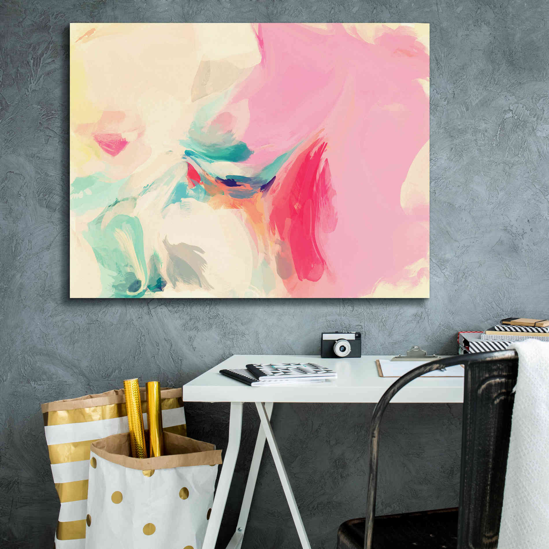 'Abstract Colorful Flows 9' by Irena Orlov Giclee Canvas Wall Art,34 x 26