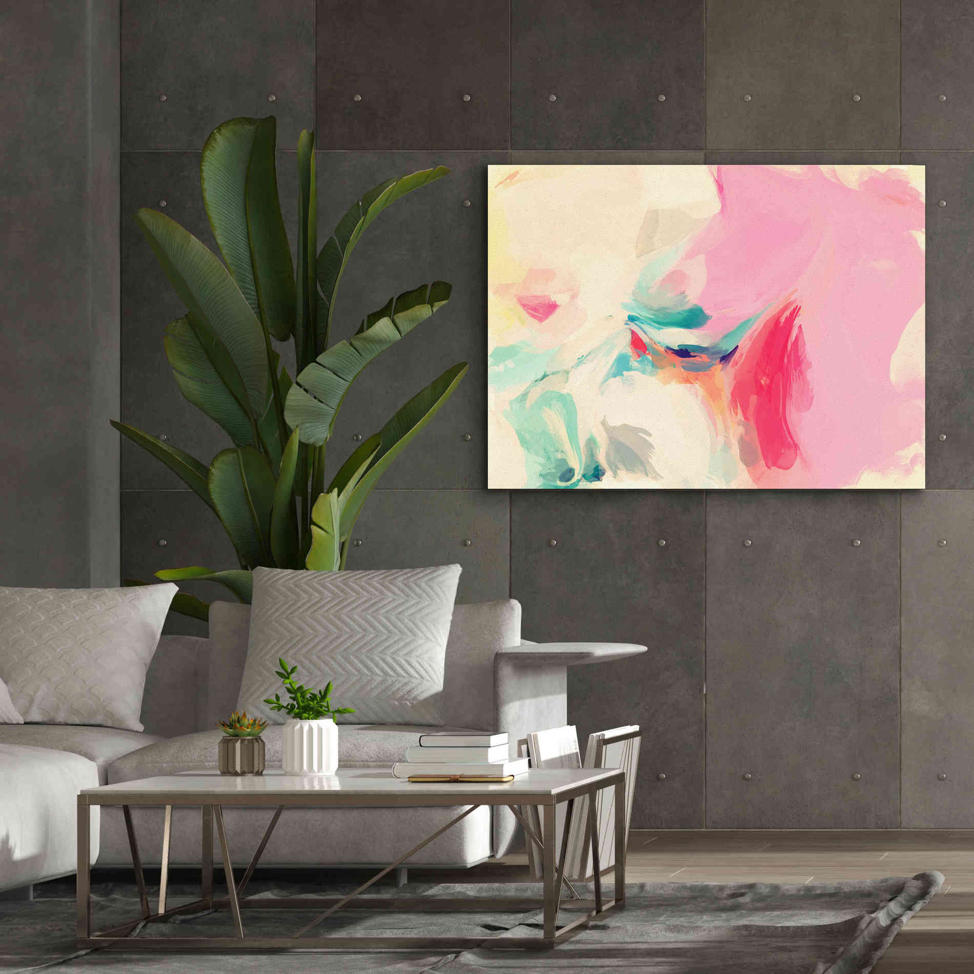 'Abstract Colorful Flows 9' by Irena Orlov Giclee Canvas Wall Art,54 x 40