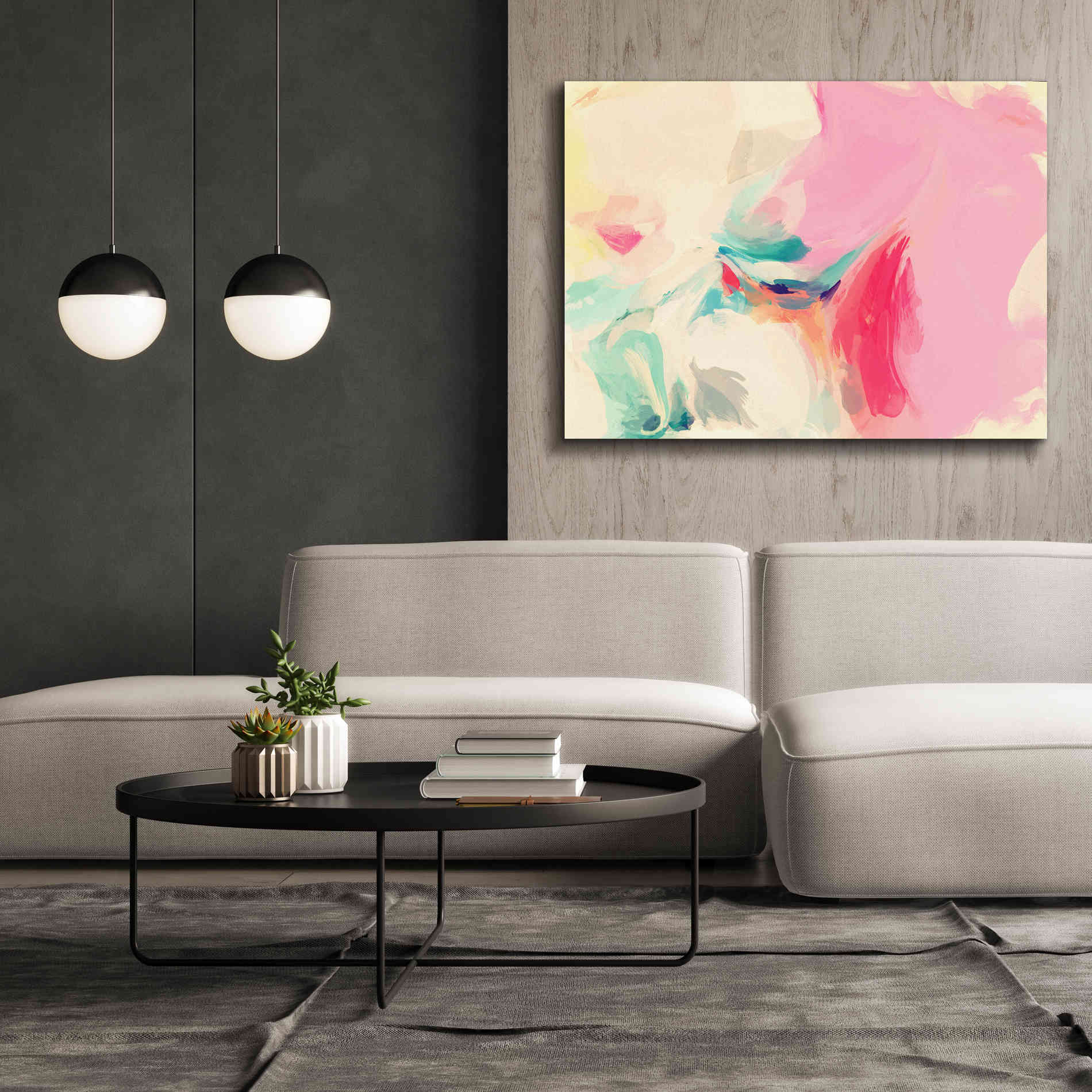 'Abstract Colorful Flows 9' by Irena Orlov Giclee Canvas Wall Art,54 x 40