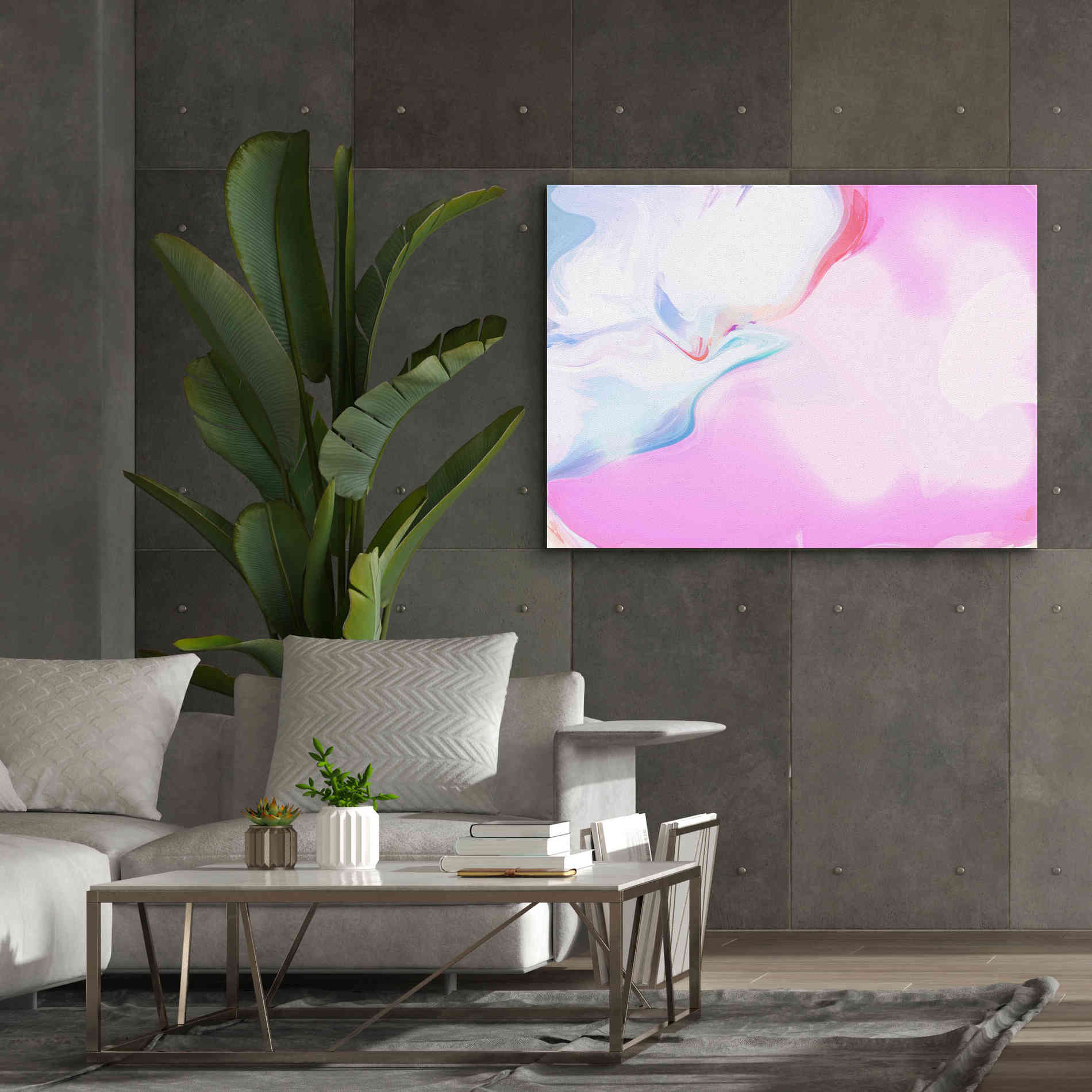 'Abstract Colorful Flows 10' by Irena Orlov Giclee Canvas Wall Art,54 x 40