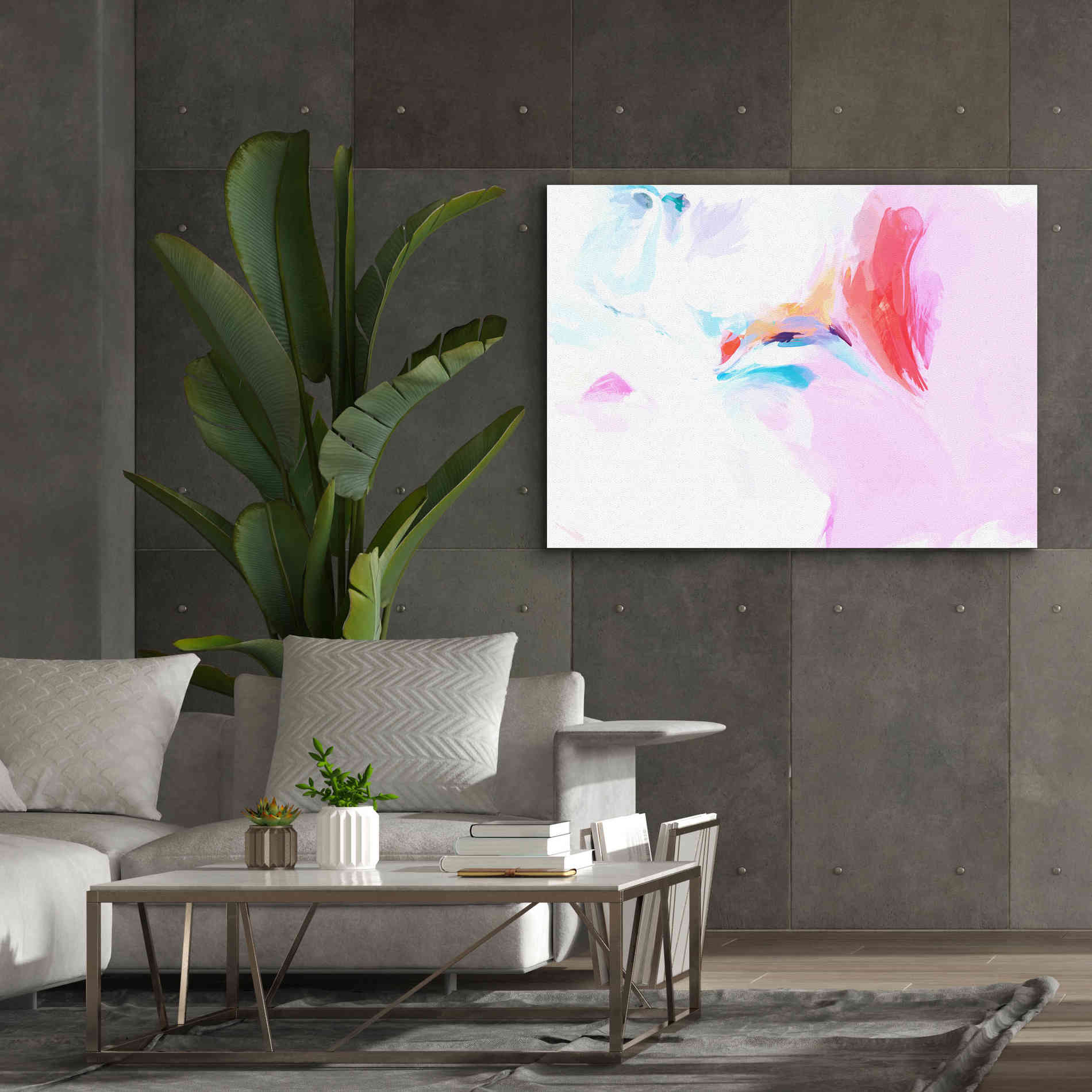 'Abstract Colorful Flows 11' by Irena Orlov Giclee Canvas Wall Art,54 x 40