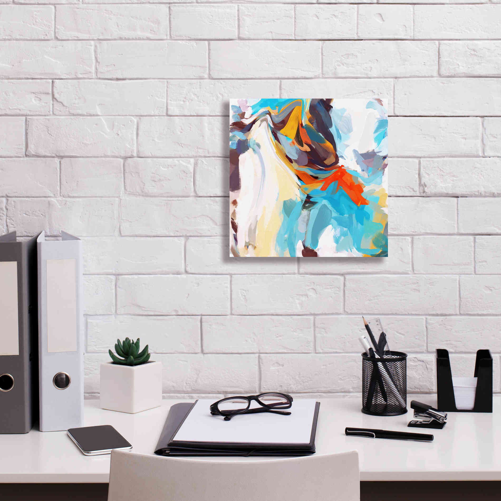 'Abstract Colorful Flows 12' by Irena Orlov Giclee Canvas Wall Art,12 x 12