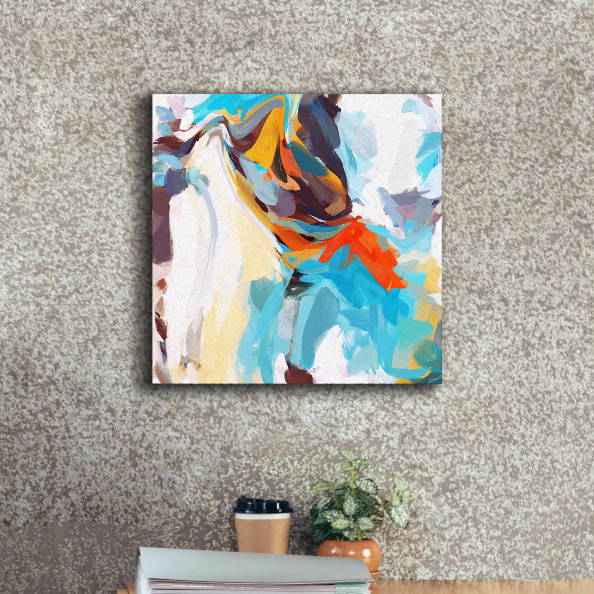 'Abstract Colorful Flows 12' by Irena Orlov Giclee Canvas Wall Art,18 x 18