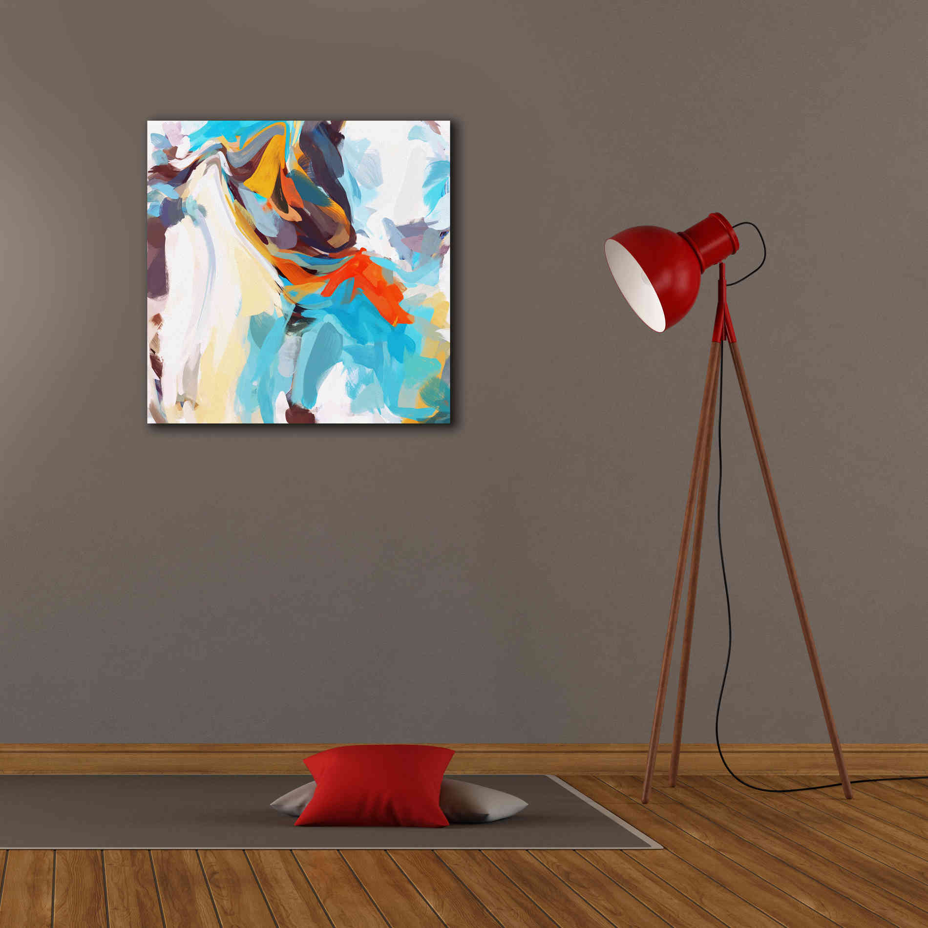 'Abstract Colorful Flows 12' by Irena Orlov Giclee Canvas Wall Art,26 x 26