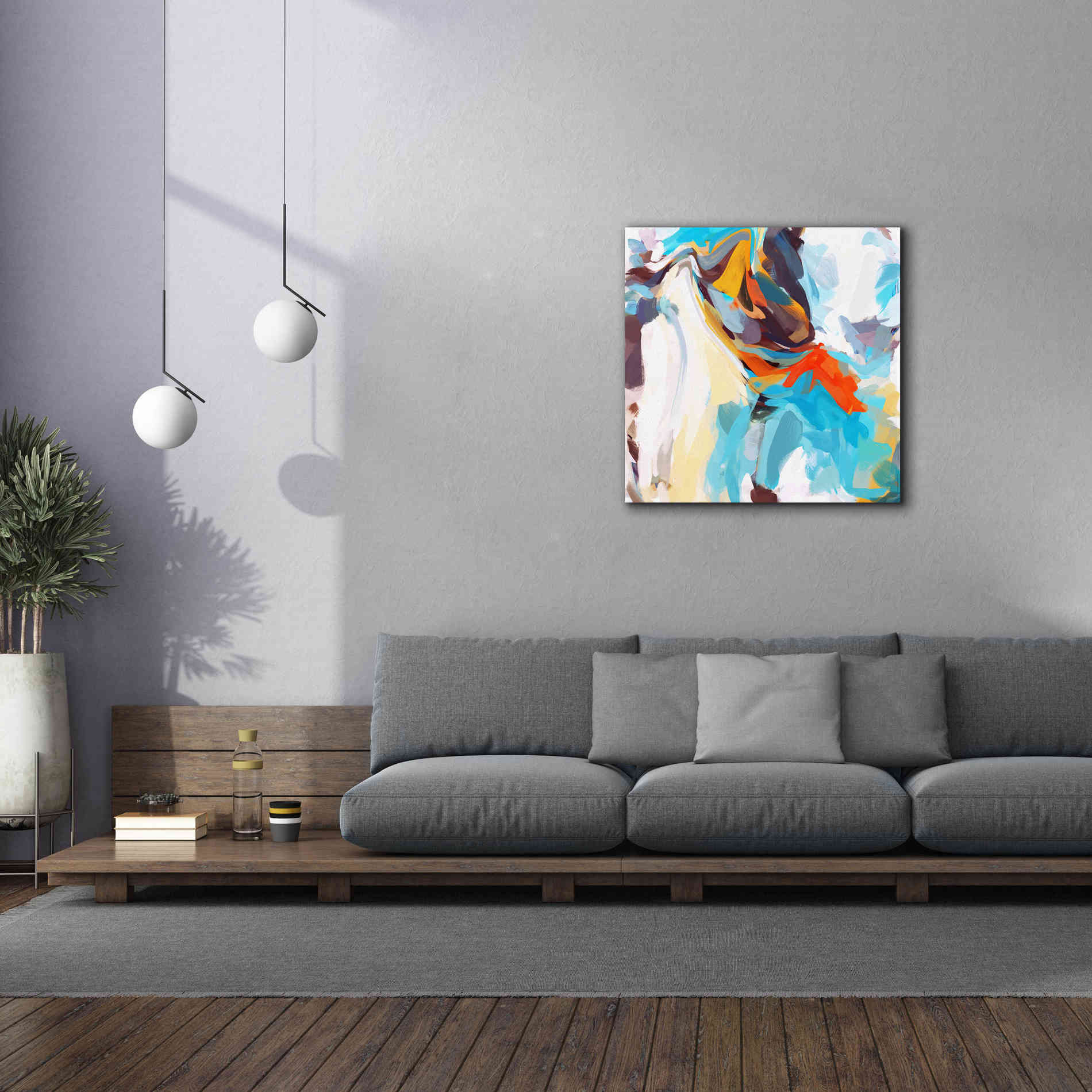 'Abstract Colorful Flows 12' by Irena Orlov Giclee Canvas Wall Art,37 x 37