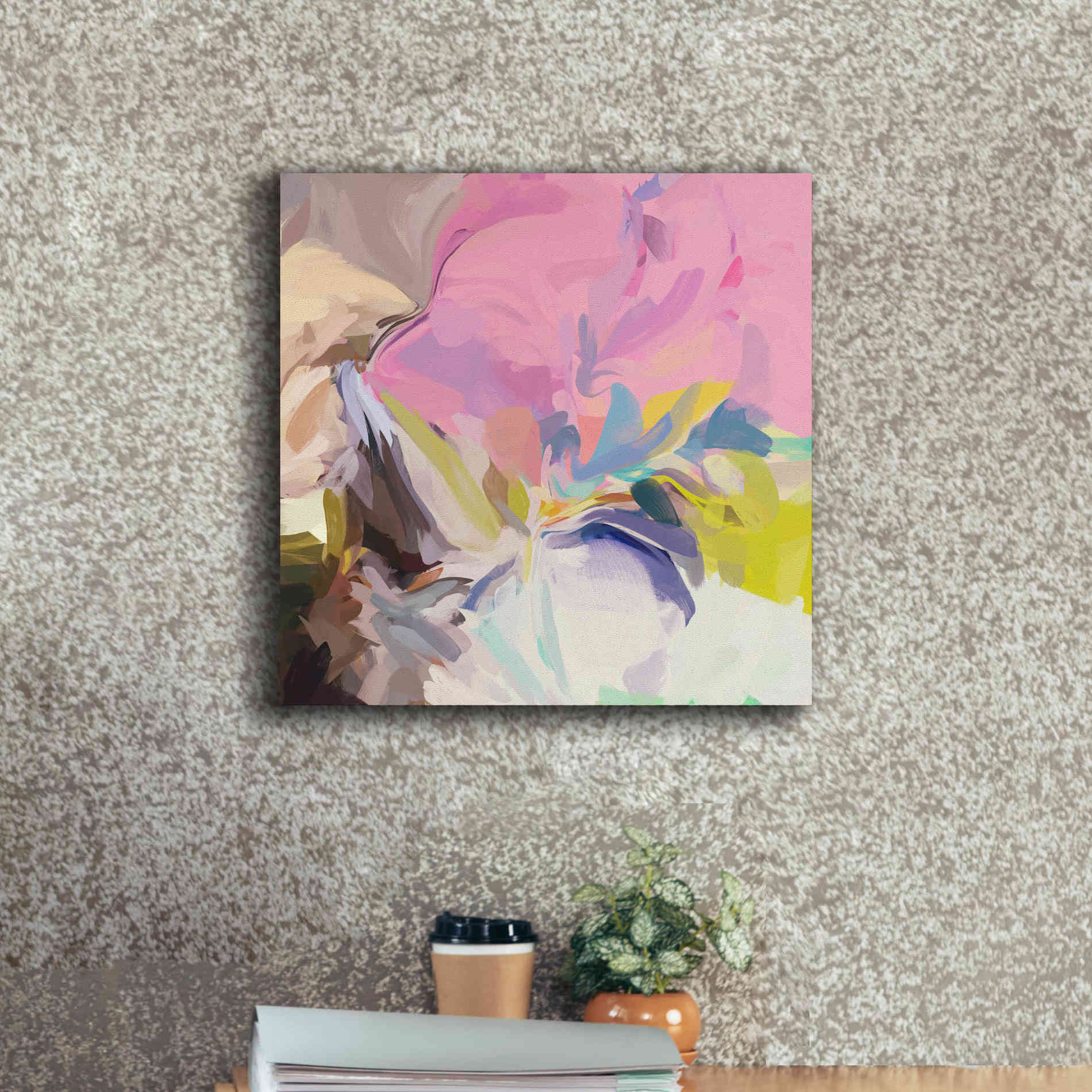 'Abstract Colorful Flows 13' by Irena Orlov Giclee Canvas Wall Art,18 x 18