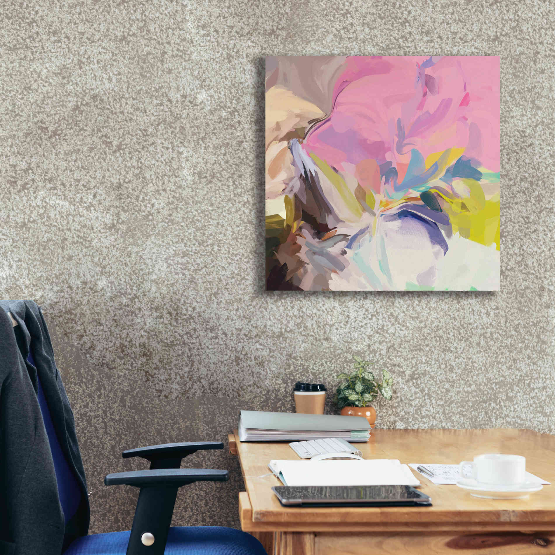 'Abstract Colorful Flows 13' by Irena Orlov Giclee Canvas Wall Art,26 x 26