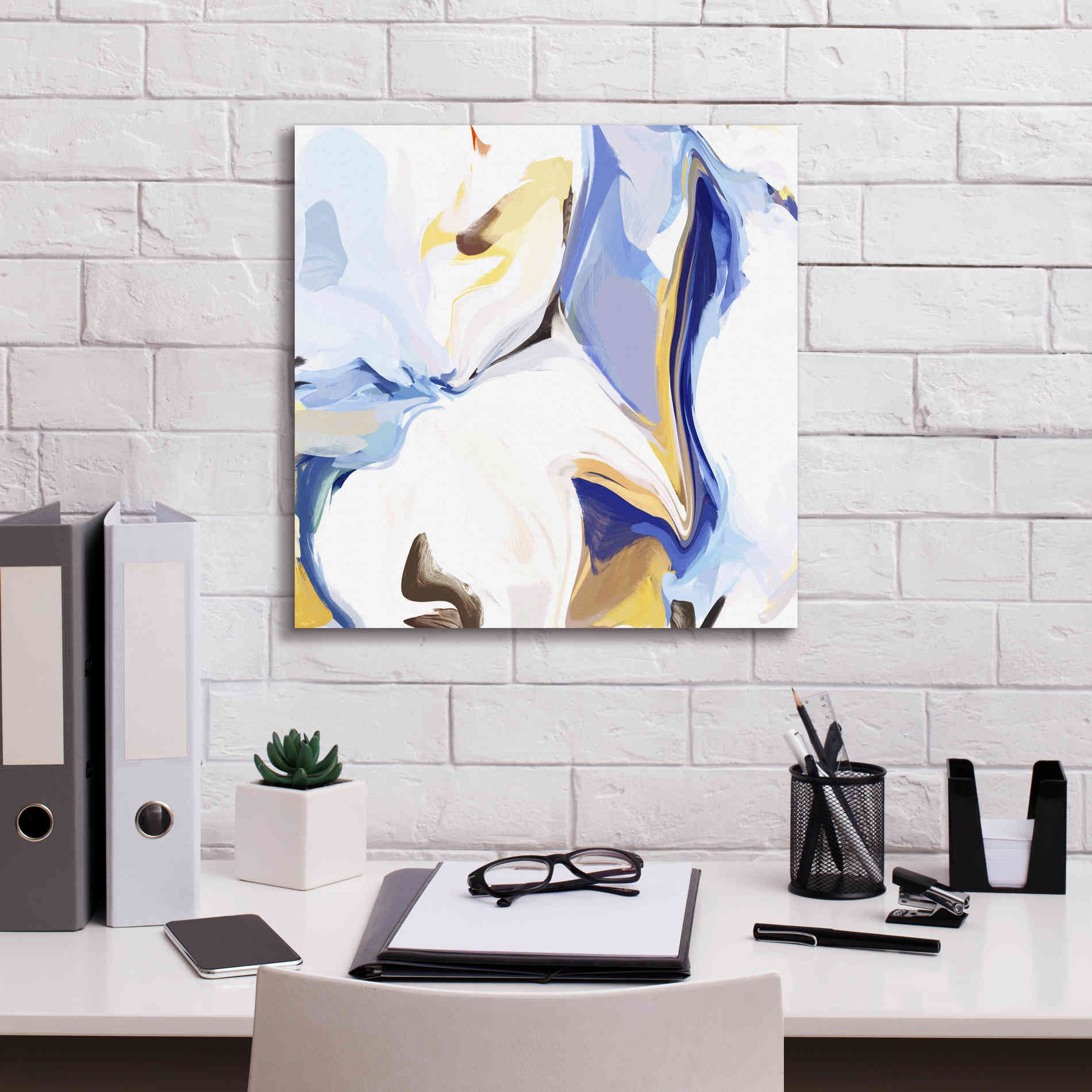 'Abstract Colorful Flows 14' by Irena Orlov Giclee Canvas Wall Art,18 x 18