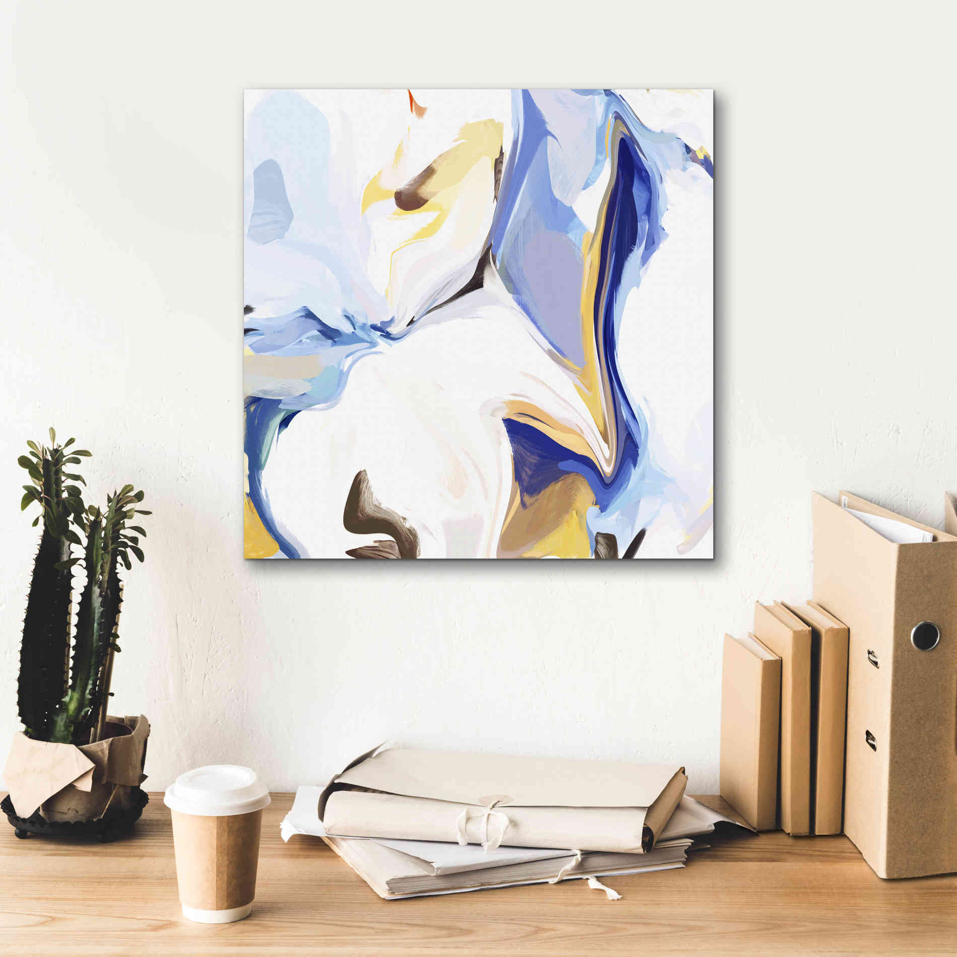 'Abstract Colorful Flows 14' by Irena Orlov Giclee Canvas Wall Art,18 x 18
