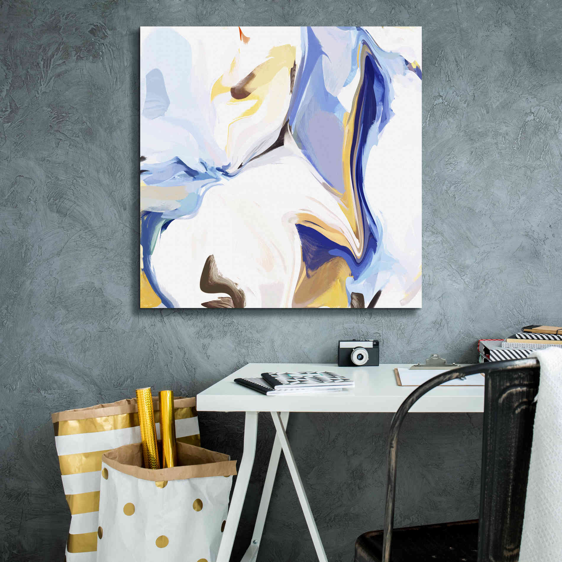 'Abstract Colorful Flows 14' by Irena Orlov Giclee Canvas Wall Art,26 x 26