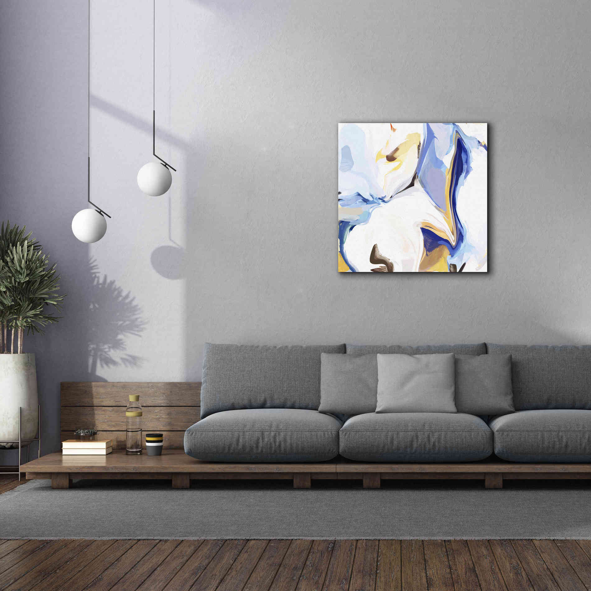 'Abstract Colorful Flows 14' by Irena Orlov Giclee Canvas Wall Art,37 x 37