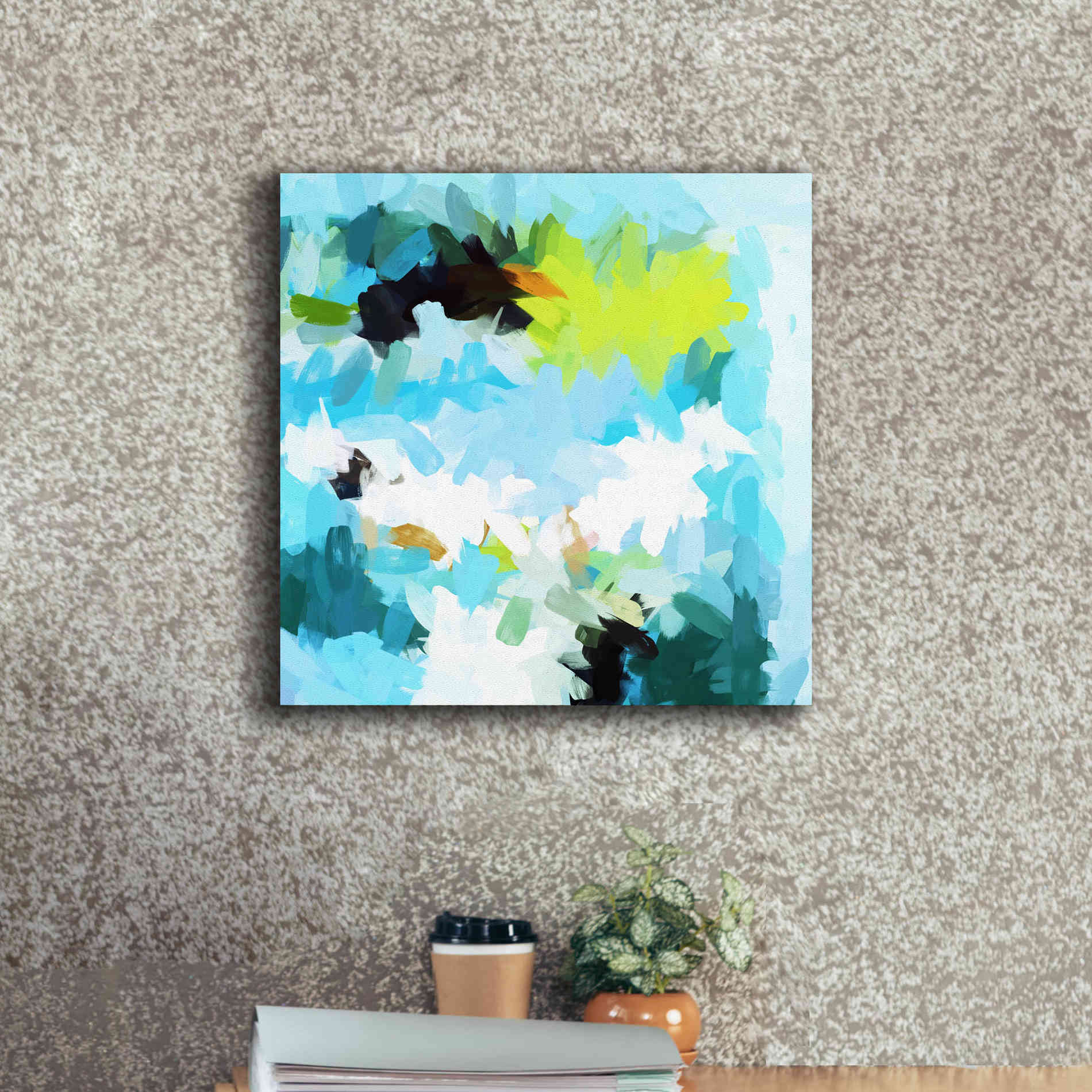 'Abstract Colorful Flows 15' by Irena Orlov Giclee Canvas Wall Art,18 x 18