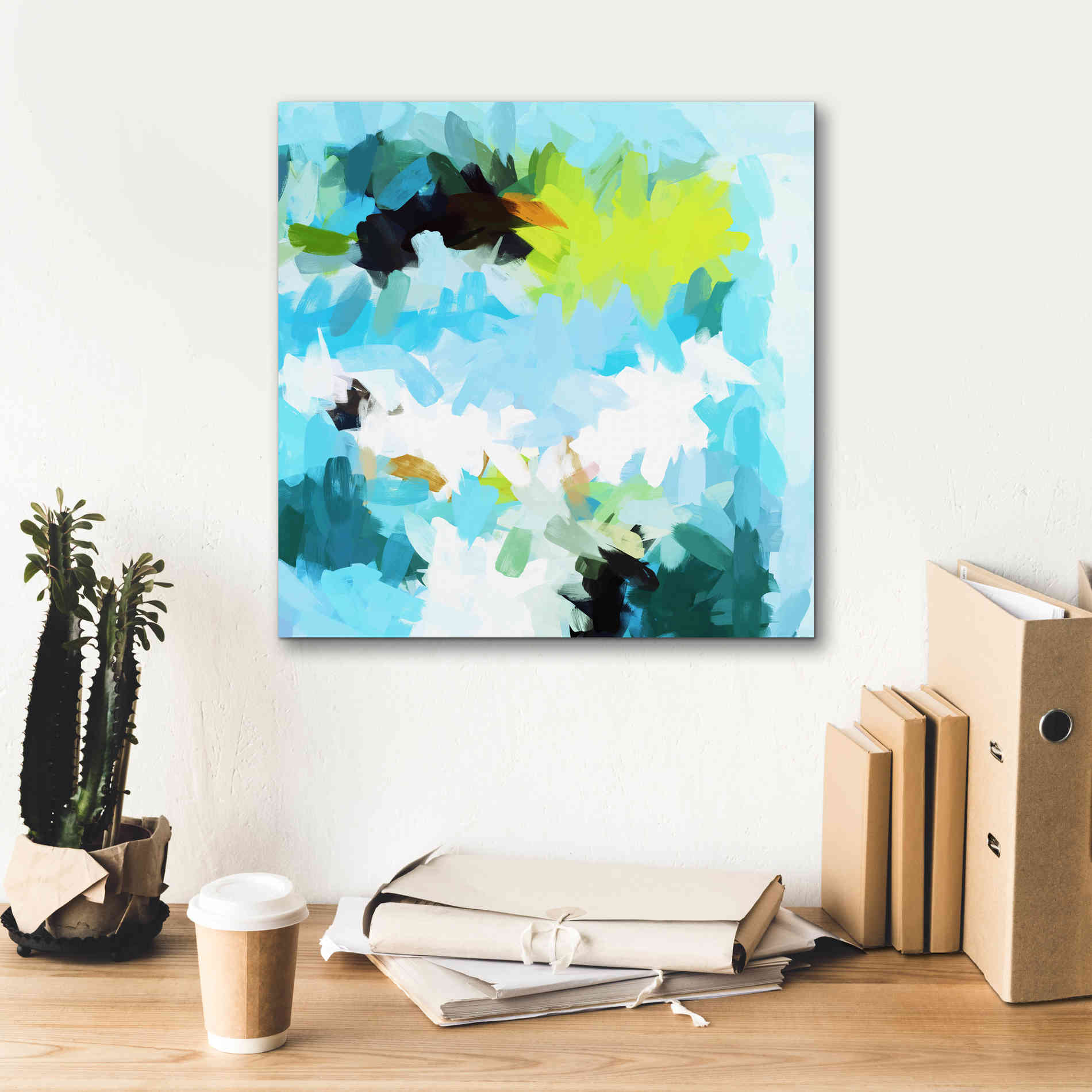 'Abstract Colorful Flows 15' by Irena Orlov Giclee Canvas Wall Art,18 x 18