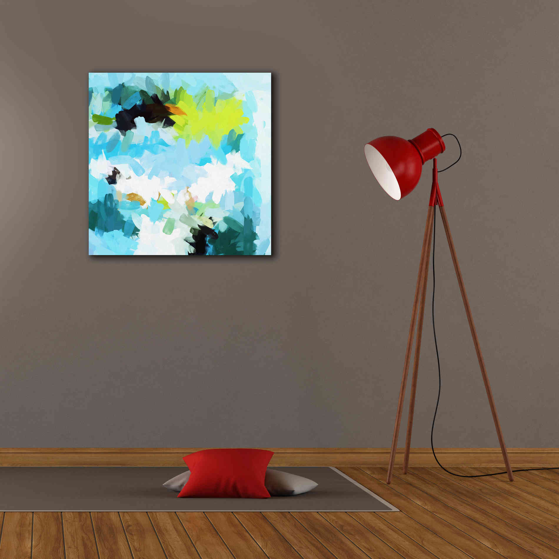 'Abstract Colorful Flows 15' by Irena Orlov Giclee Canvas Wall Art,26 x 26