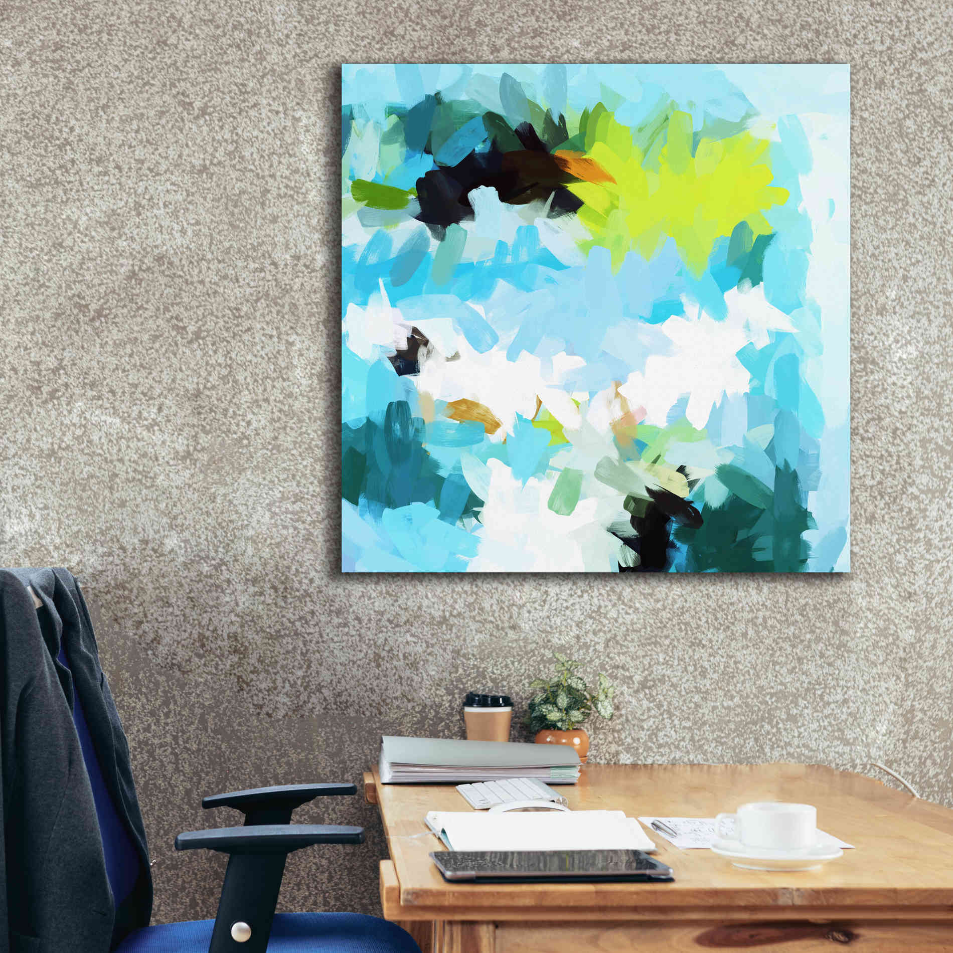 'Abstract Colorful Flows 15' by Irena Orlov Giclee Canvas Wall Art,37 x 37