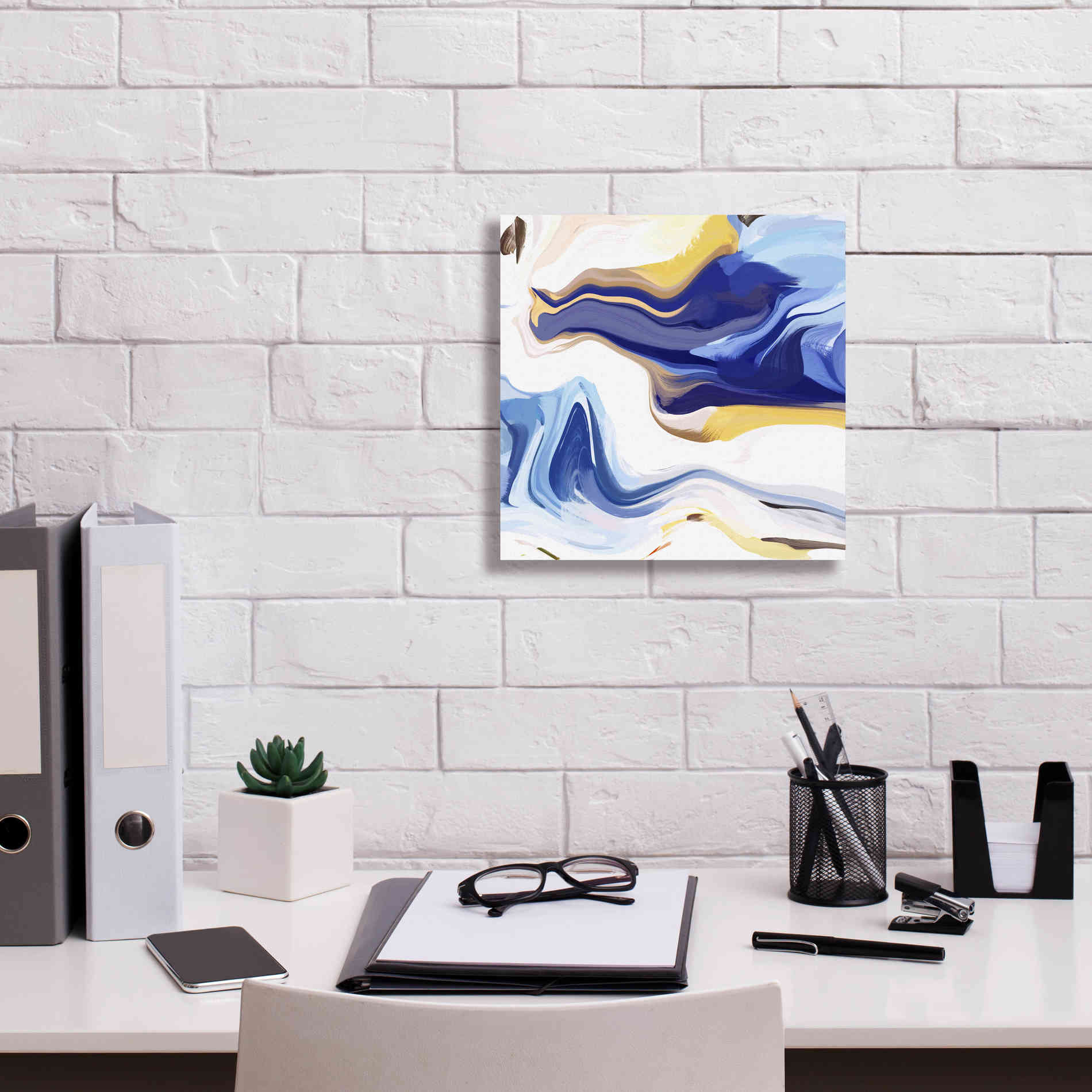 'Abstract Colorful Flows 16' by Irena Orlov Giclee Canvas Wall Art,12 x 12