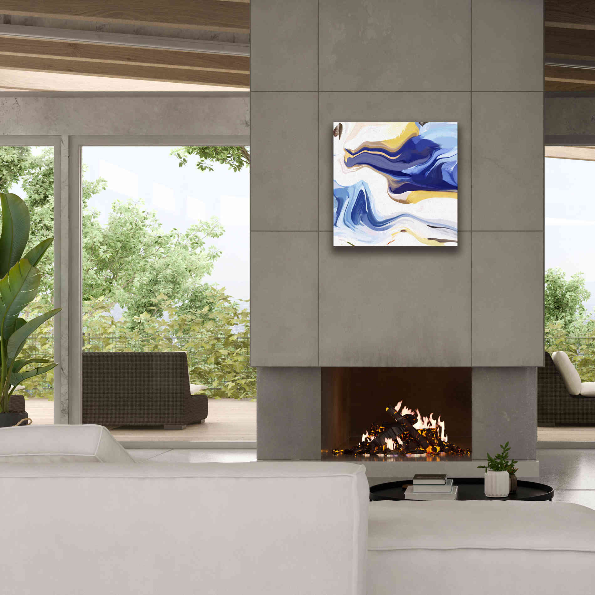 'Abstract Colorful Flows 16' by Irena Orlov Giclee Canvas Wall Art,26 x 26