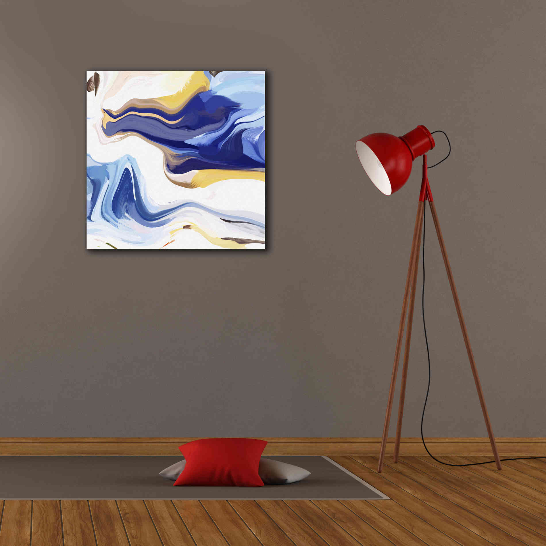 'Abstract Colorful Flows 16' by Irena Orlov Giclee Canvas Wall Art,26 x 26